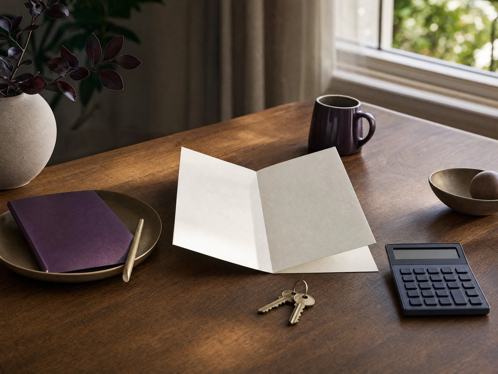 Illustrative tabletop for comparing property sale options